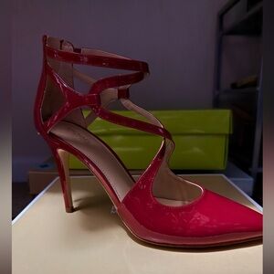 Michael Kors Red Patent Strappy Heels